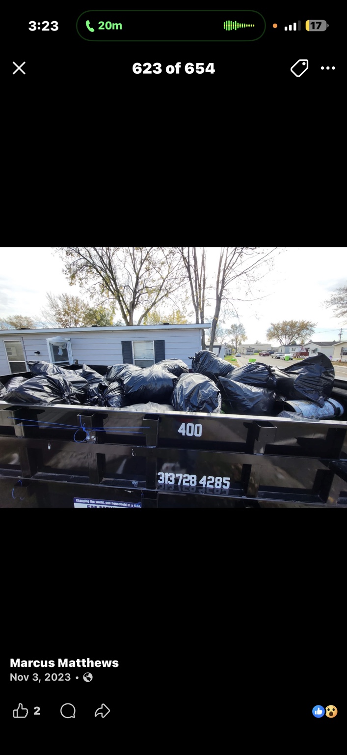 A 5M hauling trailer filled with bagged materials